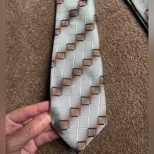 Brown and gray Striped Tie